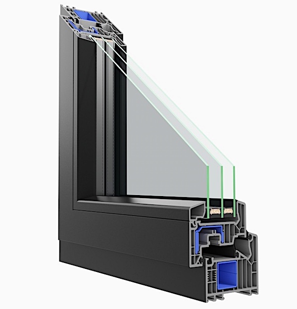 Fensterrahmen mit 3-fach Glas