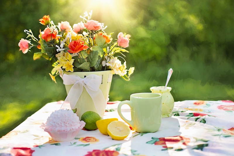 Sommerblumen bringen Farbe auf den Tisch