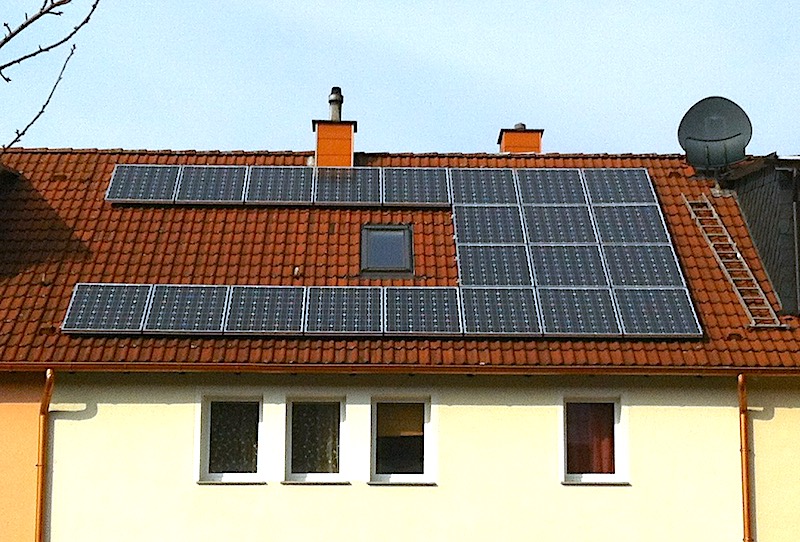 Solaranlage auf einem Ziegeldach